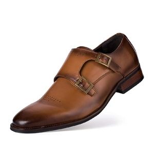 Men's Classic Oxford Dress Shoes Double Buckle Mon